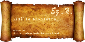 Szüle Nikoletta névjegykártya
