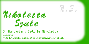 nikoletta szule business card